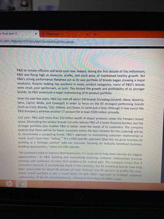 Read the case and please answer these questions