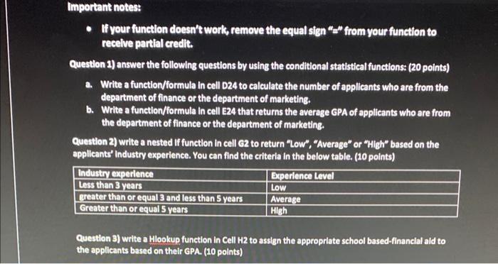 i need the formulas for answers 1-8 Important