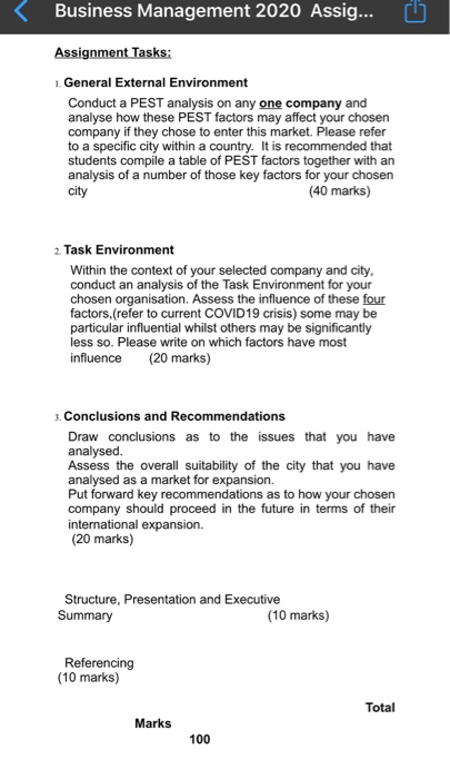 9:02 LTE < Business Management 2020 Assig...