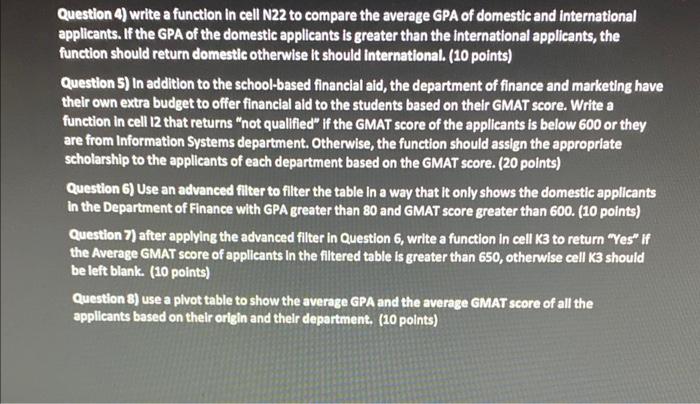 i need the formulas for questions 1-8 Question 4