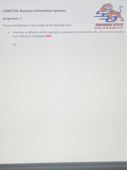 CISM2130: Business Information Systems s