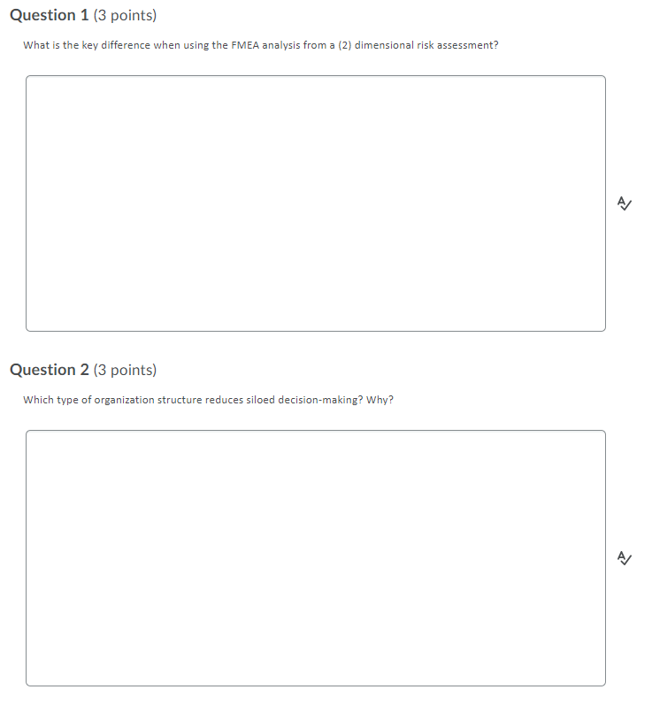 Question 1 (3 points) What is the key difference
