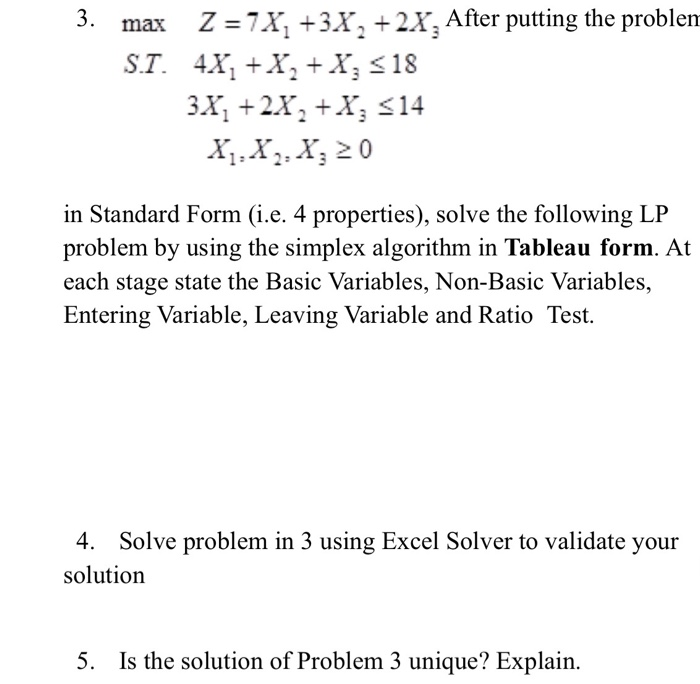 3. Z =7X; +3X2 +2x, After putting the problem