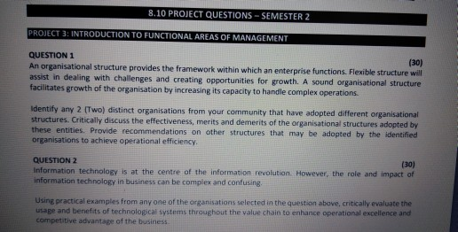 8.10 PROJECT QUESTIONS - SEMESTER 2 PROJECT 3: