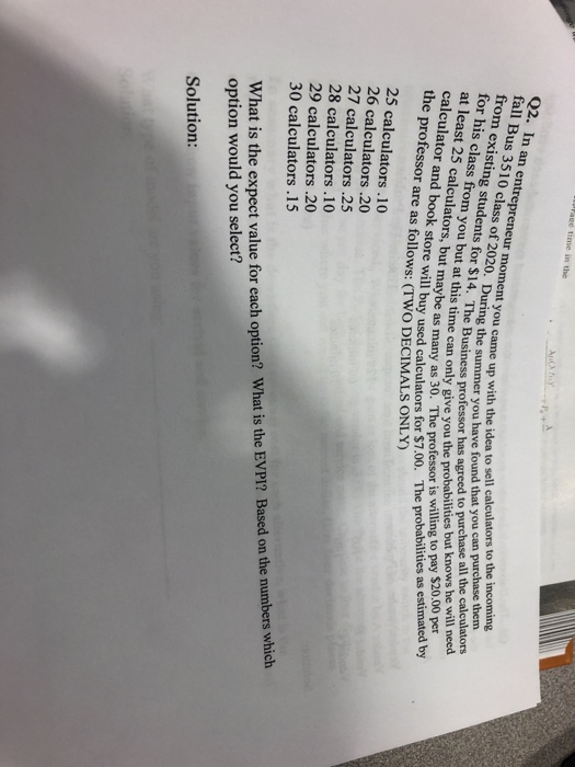 Face time in the Q2. In an entrepreneur moment