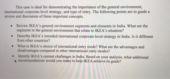 INTRODUCTION The IKEA case provides an excellent