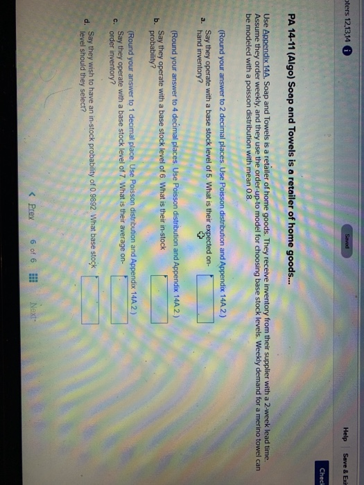 ters 12,13,14 Saved Help Save & Exi Chech PA