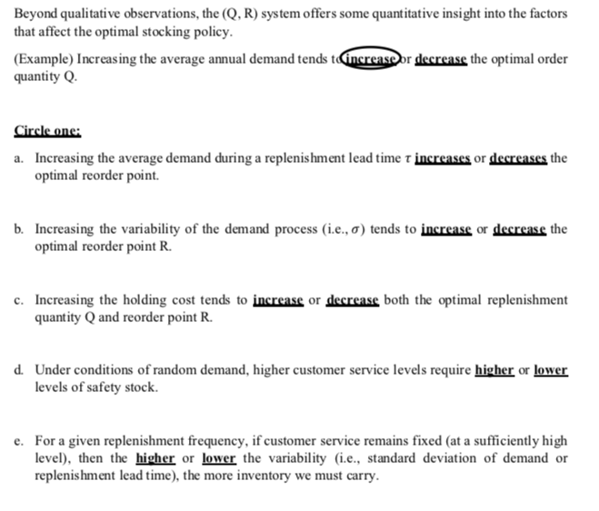 Beyond qualitative observations, the (Q, R)