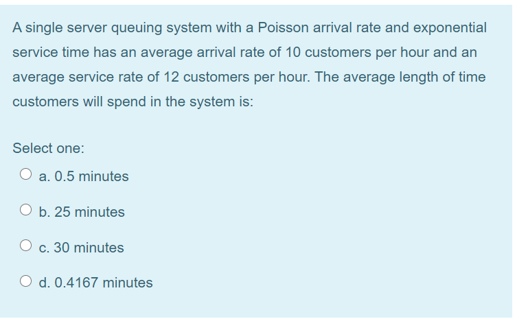 A single server queuing system with a Poisson