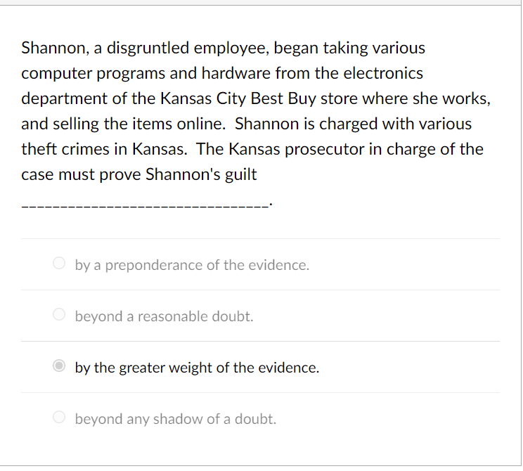 Shannon, a disgruntled employee, began taking