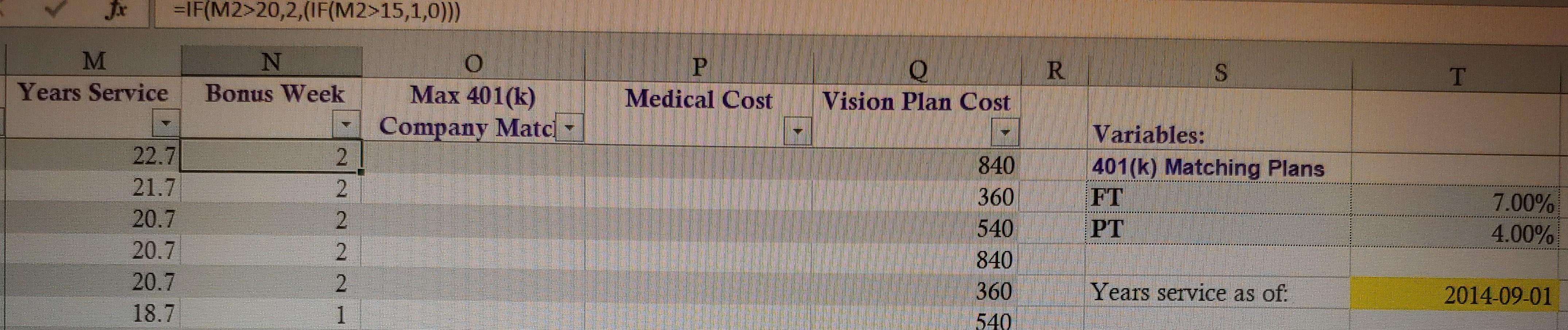 In cell P2, use a VLOOKUP function to determine