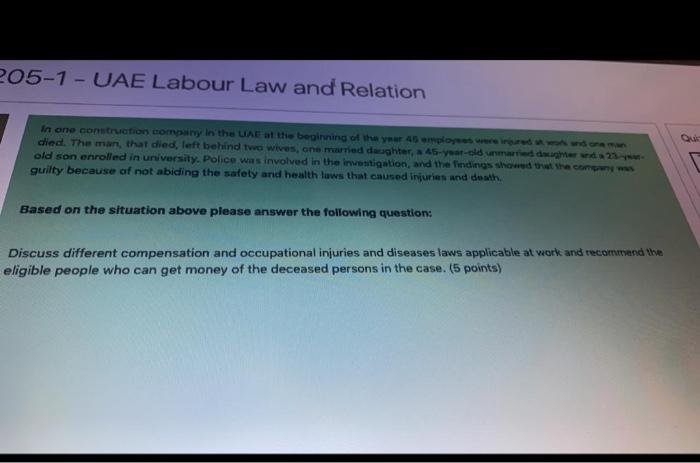 205-1 - UAE Labour Law and Relation Q in one