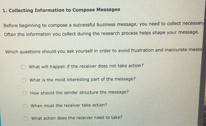 1. Collecting Information to Compose Messages