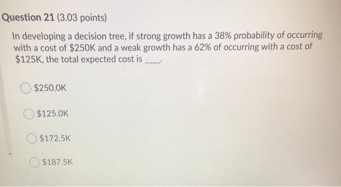 Question 21 (3.03 points) In developing a