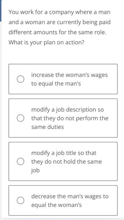 Conducting a pay audit to identify any