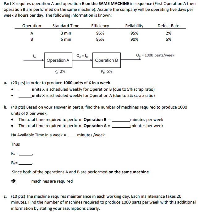 undefined Part X requires operation A and