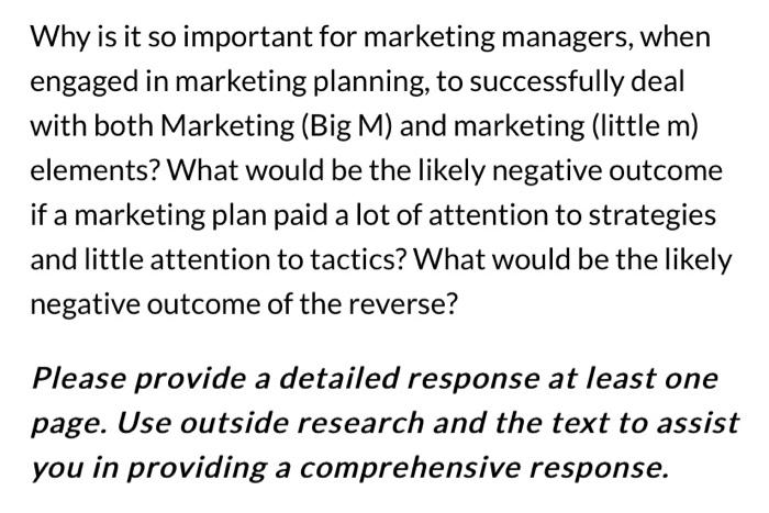 Why is it so important for marketing managers,