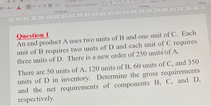 AV - Aa A- Convert to SmartArt Styles Drawing