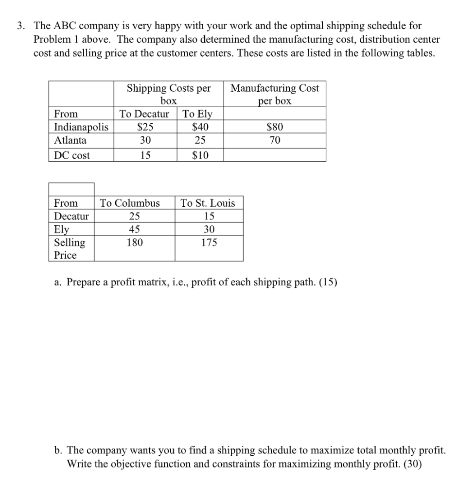 3. The ABC company is very happy with your work