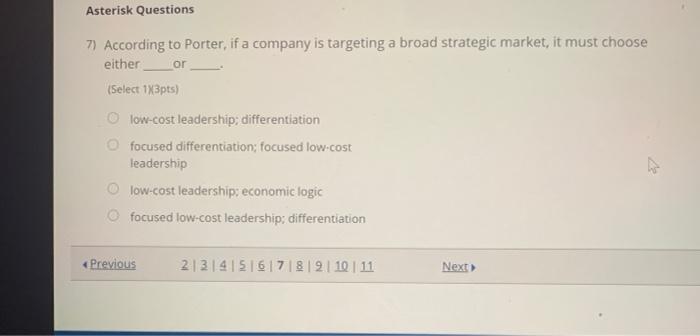 Asterisk Questions 7) According to Porter, if a