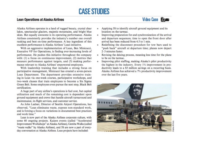 CASE STUDIES Lean Operations at Alaska Airlines
