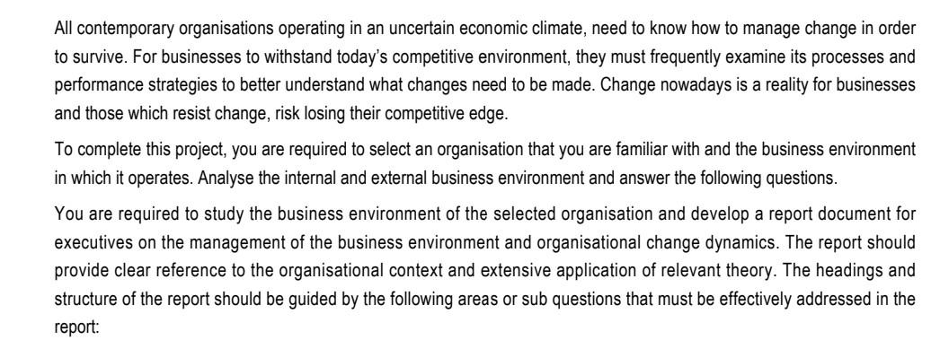 a All contemporary organisations operating in an