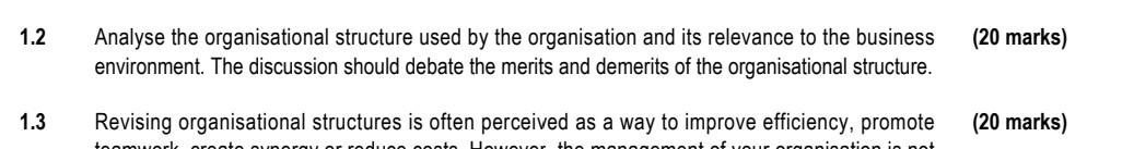 a All contemporary organisations operating in an