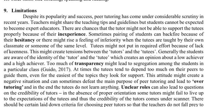 Extract the answer from the text 9. Limitations