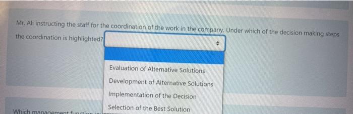 From the following, what type of departmentation