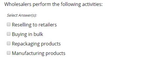 Match the products below to their distribution