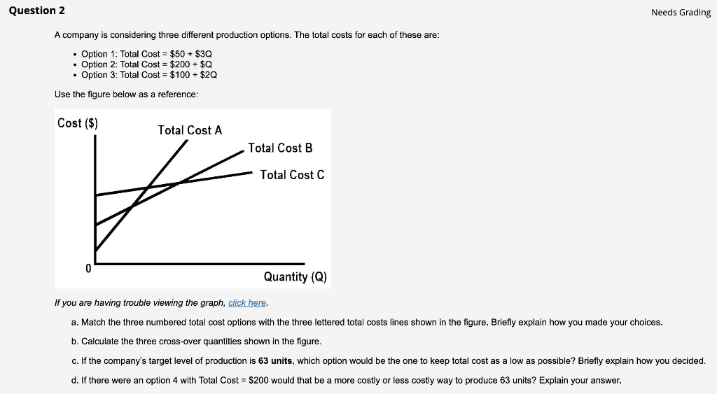 A company is considering three different