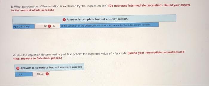 Observation x 12 30 37 30 53 49 27 y 78 85 82 77