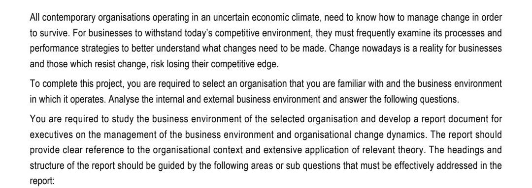 All contemporary organisations operating in an