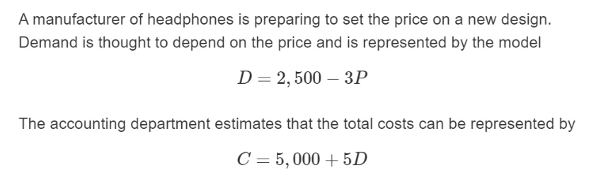 A manufacturer of headphones is preparing to set