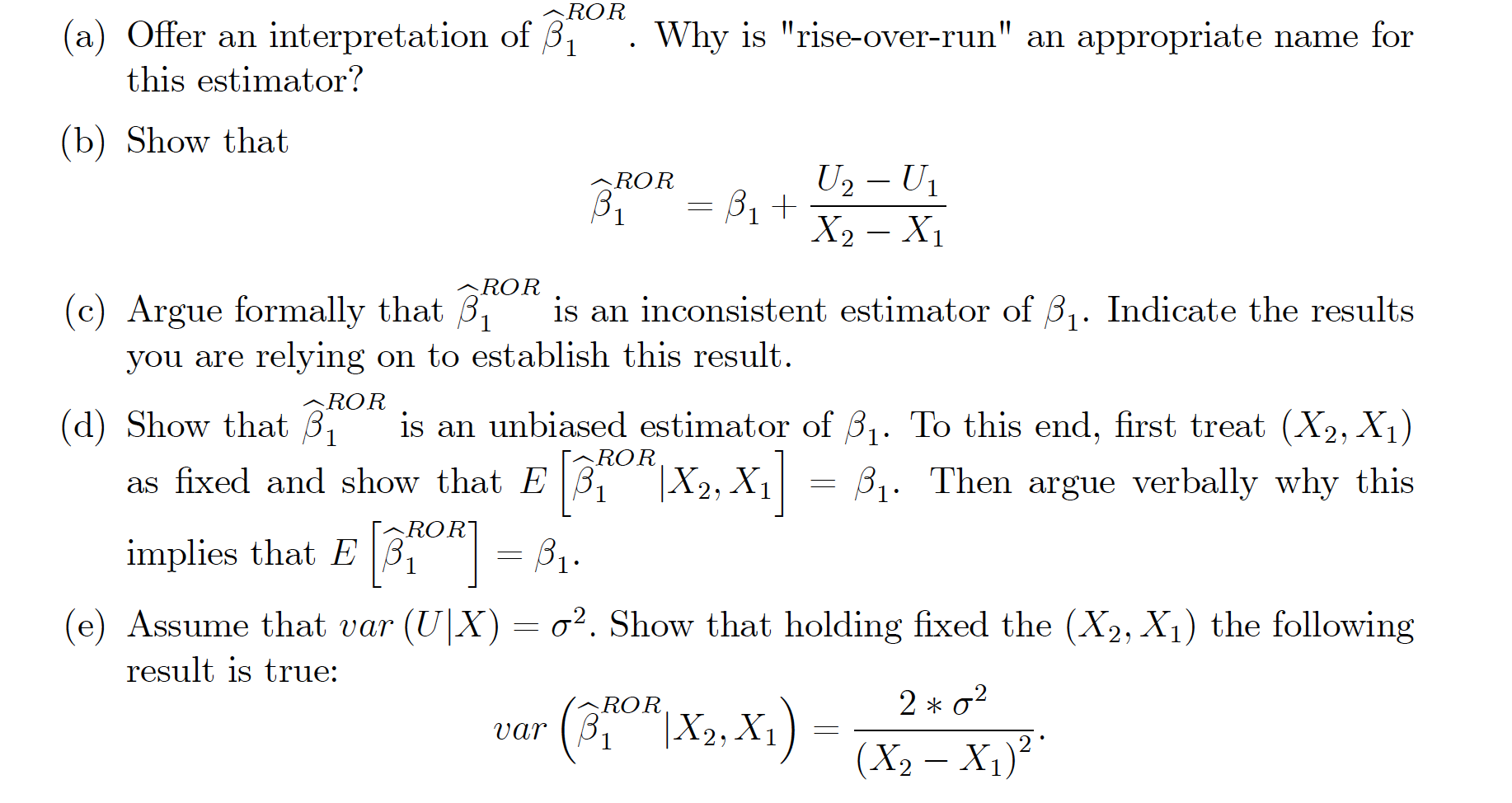 2. Consider the simple linear regression model