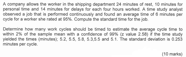 Answer the second part " Determine how many work