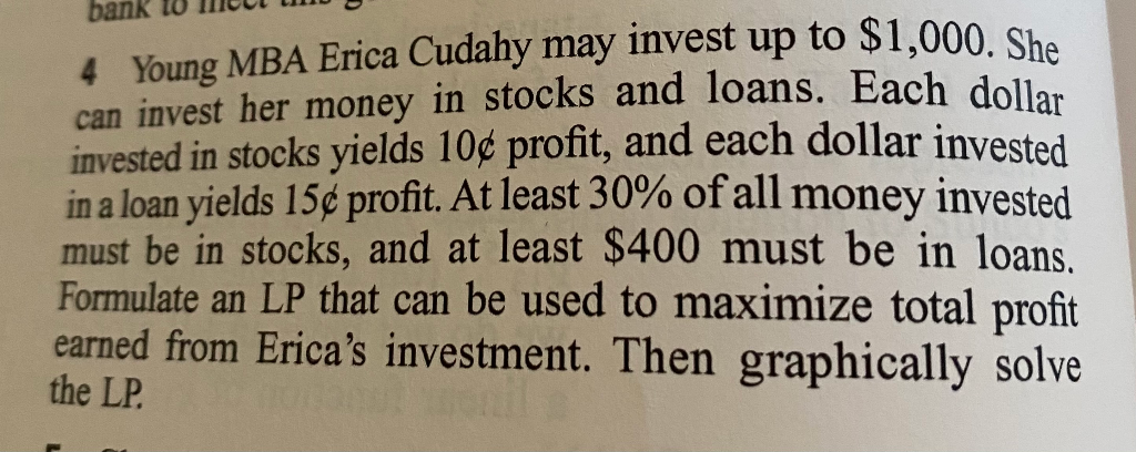 bank 4 Young MBA Erica Cudahy may invest up to