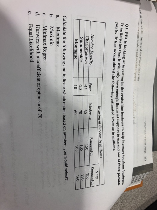CHAPTER S ervice Design 223 e time of 18 minutes