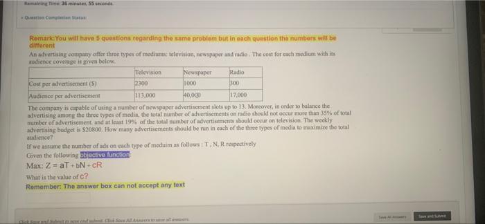 Remaining 36 minuter. 55 seconds Out Remarko You