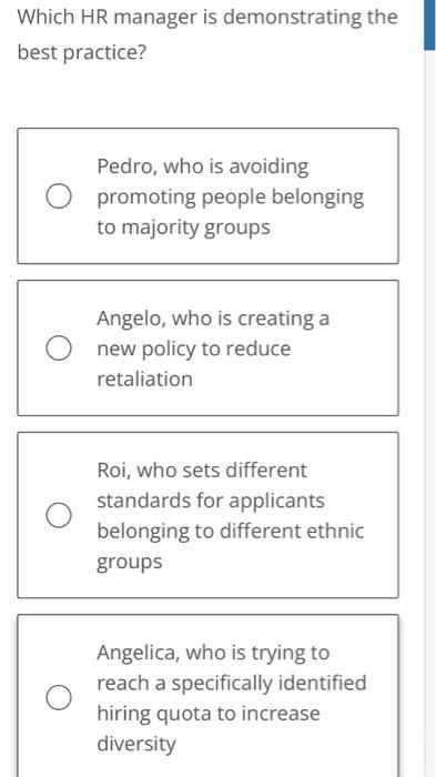 Which HR manager is demonstrating the best