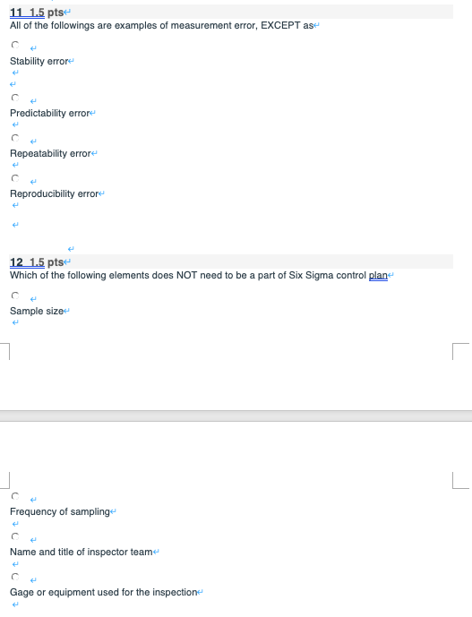 11 1.5 ptse All of the followings are examples of