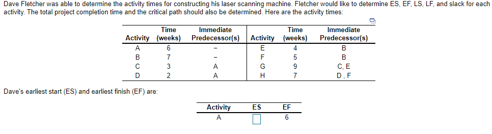 Missing Activity A-H ? Dave's latest start LS and