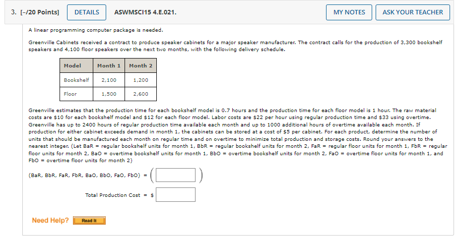 3. [-/20 Points) DETAILS ASWMSC115 4.E.021. MY