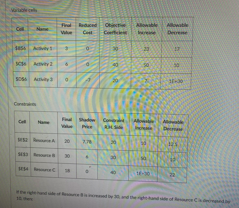 WWhat is the correct answer Variable cells Cell