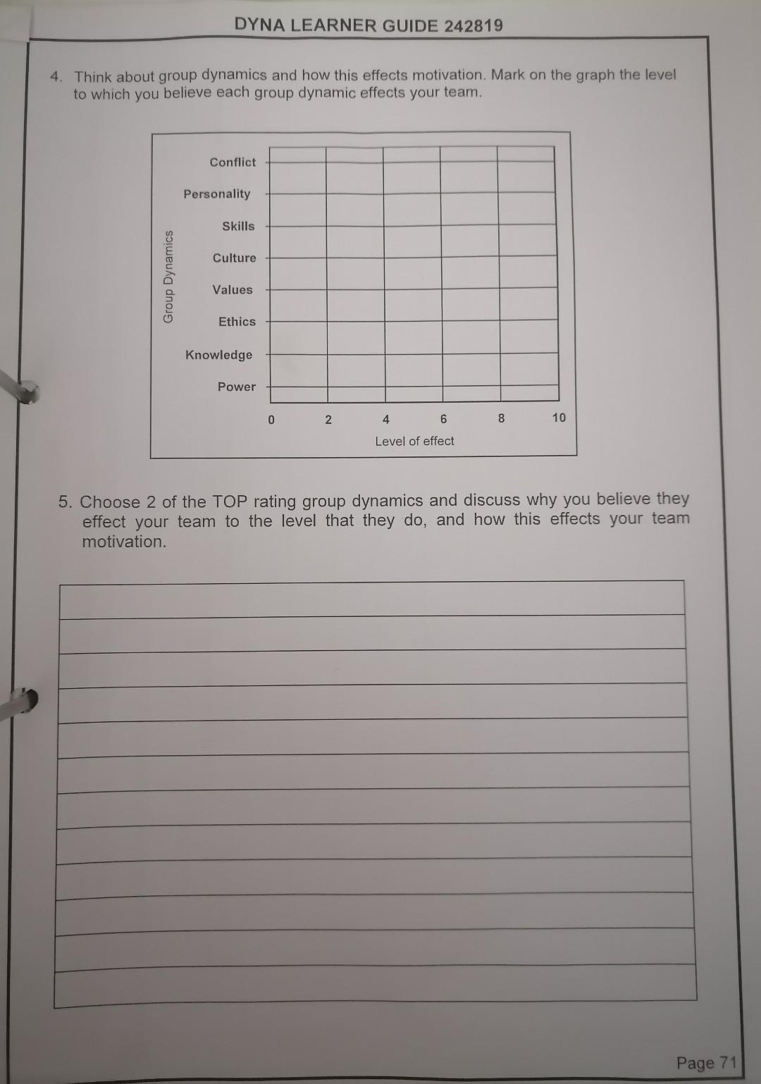 DYNA LEARNER GUIDE 242819 4. Think about group