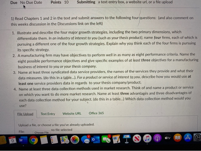 Due No Due Date Points 10 Submitting a text entry