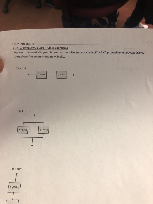 Your Full Name: Spring 2020: MGT 310 - Class