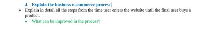 4. Explain the business e-commerce process