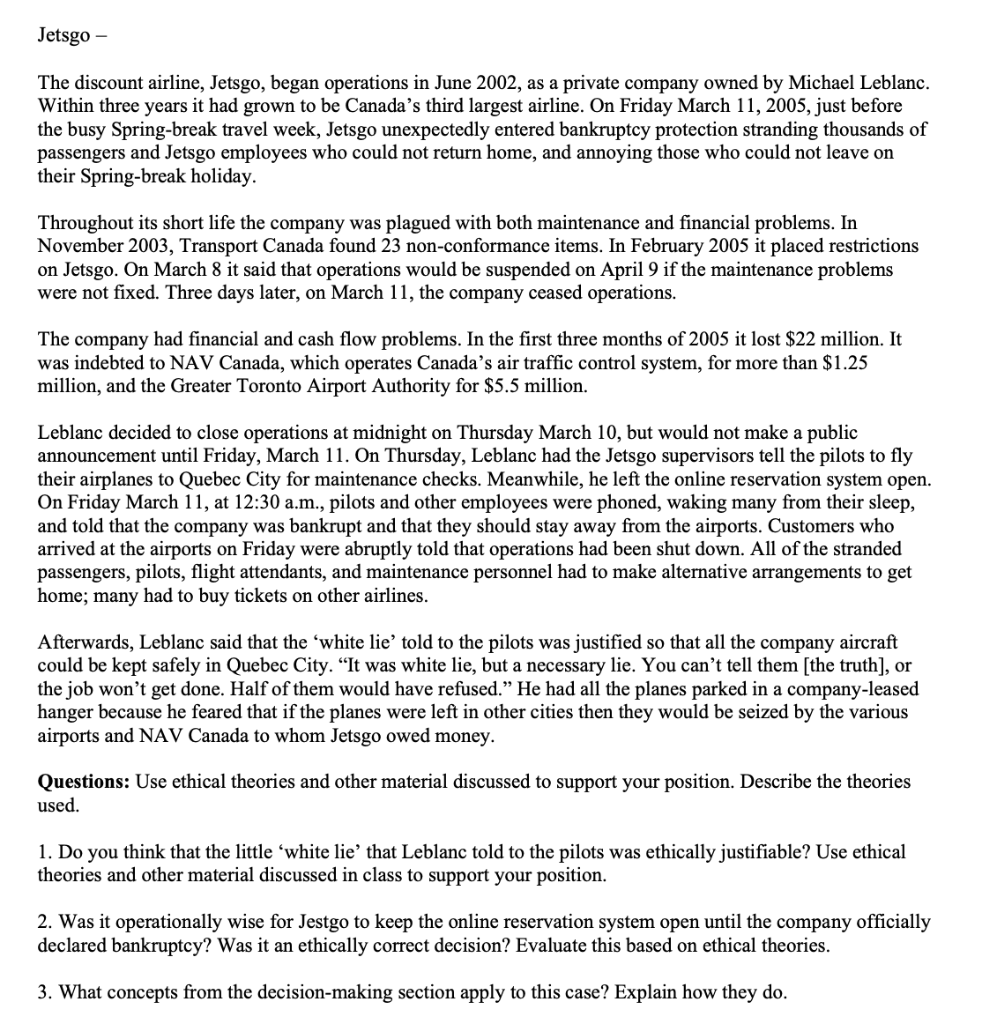 Please read the case and answering below