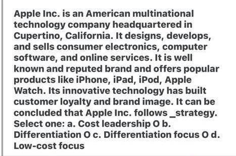 Apple Inc. is an American multinational